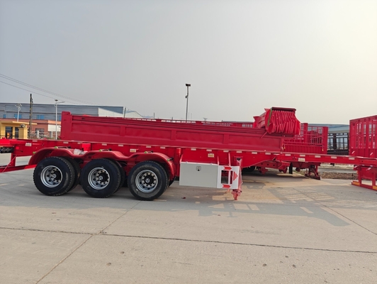 Suspension à ressort à feuilles 3 remorque à plateforme d'essieu pour remorque de camion lourd 40-60 tonnes