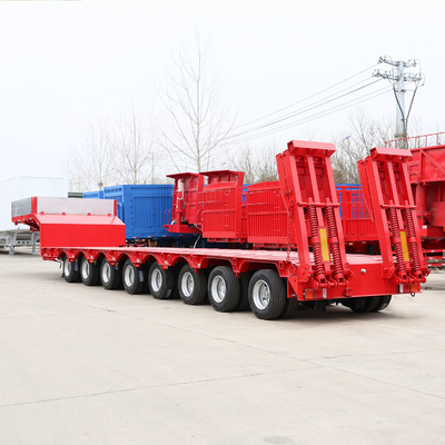 40t 50t 60t 100t Lowboy à coude de poule à lit bas Semi-remorque Dimensions