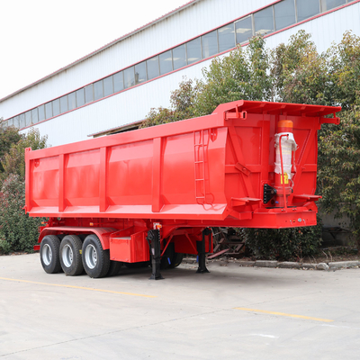 Camion à décharge automatique à 3 essieux Semi-remorque hydraulique de levage avant