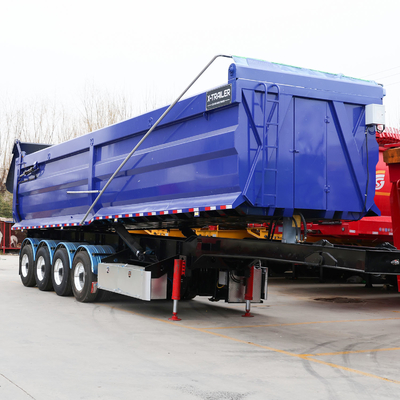 3 essieux U / forme carrée Dumpper Dumping Tipper Hydraulique côté/arrière/arrière/extrémité de la roue de basculement Semi-dump trailer