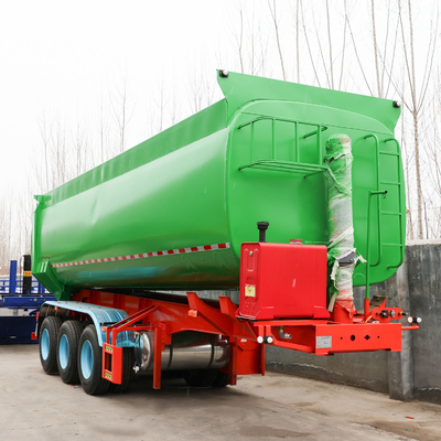 3 essieux U / forme carrée Dumpper Dumping Tipper Hydraulique côté/arrière/arrière/extrémité de la roue de basculement Semi-dump trailer