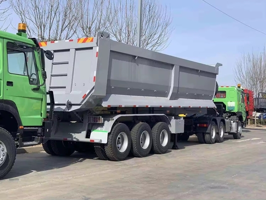 4 essieux 80-100 tonnes 45cbm remorque arrière déchargeuse remorque déchargeuse semi-remorque pour l'industrie minière