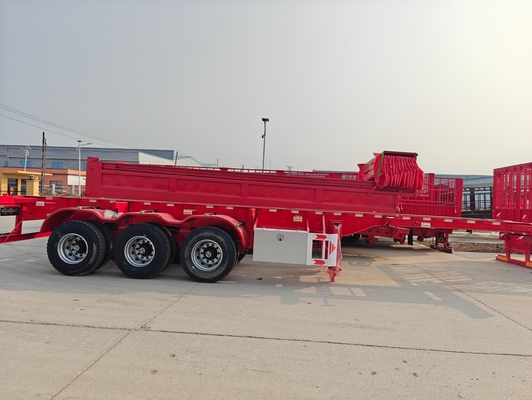 Suspension à ressort à feuilles 3 remorque à plateforme d'essieu pour remorque de camion lourd 40-60 tonnes