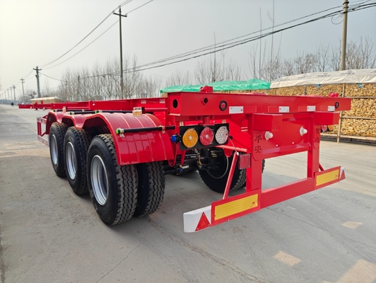 8000-9000 mm Base de roue 60 t Semi-remorque squelettique Container remorque de transport pour camion