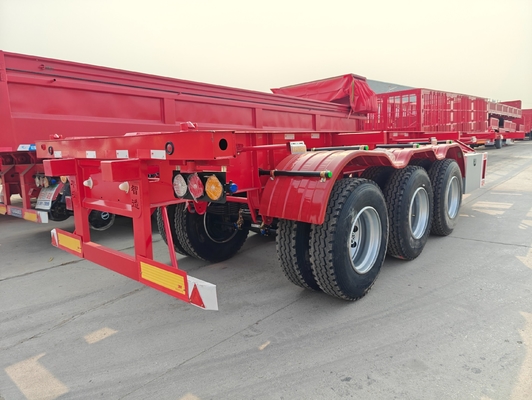Camion à squelettes de 40 pieds 45 tonnes, semi-container, châssis, remorque à 12 pneus