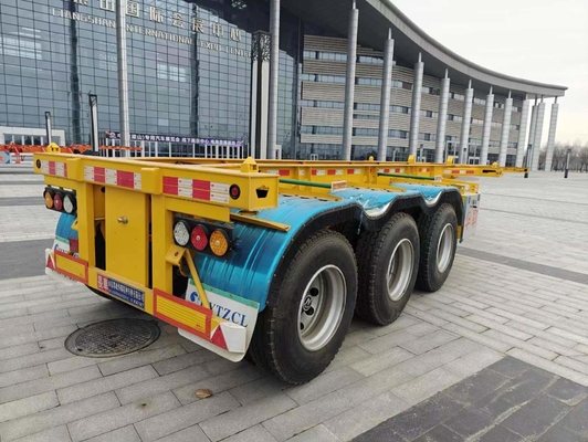 Camion à squelettes de 40 pieds 45 tonnes, semi-container, châssis, remorque à 12 pneus