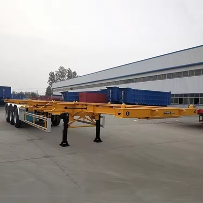 Camion à squelettes de 40 pieds 45 tonnes, semi-container, châssis, remorque à 12 pneus