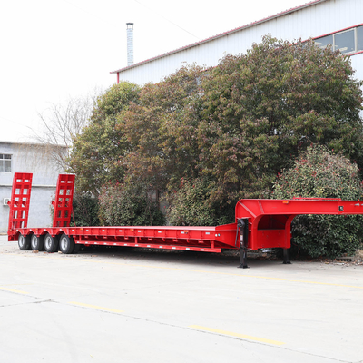 40t 50t 60t 100t Lowboy à coude de poule à lit bas Semi-remorque Dimensions