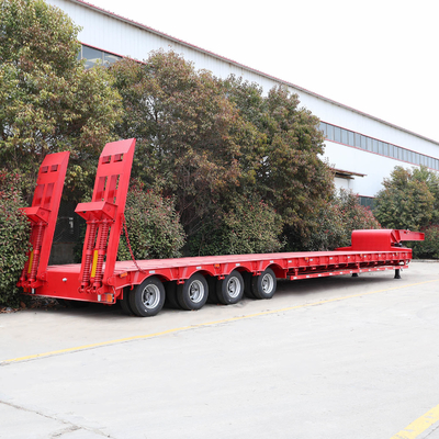 40t 50t 60t 100t Lowboy à coude de poule à lit bas Semi-remorque Dimensions