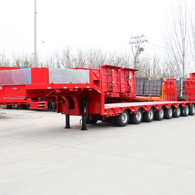 40t 50t 60t 100t Lowboy à coude de poule à lit bas Semi-remorque Dimensions