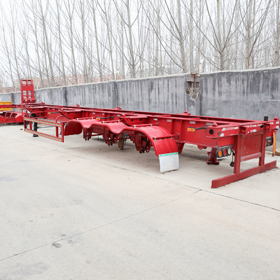 Grade lourd 100 tonnes Tri-axe remorque extensible à lit bas à lit bas semi-remorque plat
