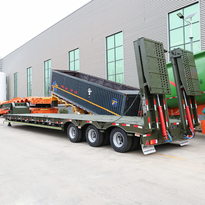 Trailer à lit plat bas certifié ISO/TS16949 pour le transport de matériel lourd et autres