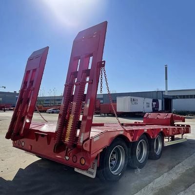 3 essieux 70 tonnes 100 tonnes utilisé Lowboy Low Bed Truck Lowbed Semi-remorque au Nigéria avec pneus