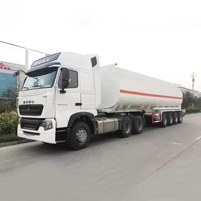 Semi-remorque à réservoir de carburant en acier de 45000 litres pour camion de transport d'essence à trois essieux