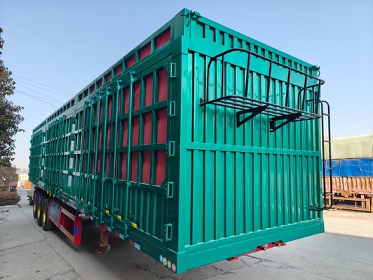 3 essieux 60 80 Tonnes de clôture d'élevage d'animaux d'élevage de bétail de stock de marchandises de transport de clôture semi-remorque