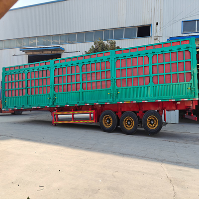 Semi-remorque de fret à hautes clôtures de 50 à 70 tonnes, remorque de camion à plat lourd avec pneus à deux pièces