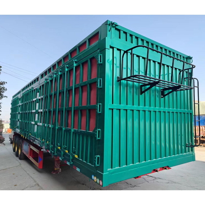 Semi-remorque de clôture de chargement en acier pour le transport de marchandises en vrac Aucun système ABS requis