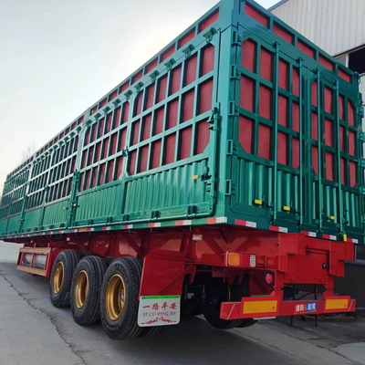 Semi-remorque de clôture de chargement en acier pour le transport de marchandises en vrac Aucun système ABS requis