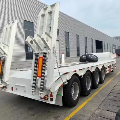 4 essieux à lit bas Lowboy 60 tonnes 80 tonnes semi-remorque pour le déplacement de machines lourdes