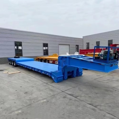 4 essieux à lit bas Lowboy 60 tonnes 80 tonnes semi-remorque pour le déplacement de machines lourdes