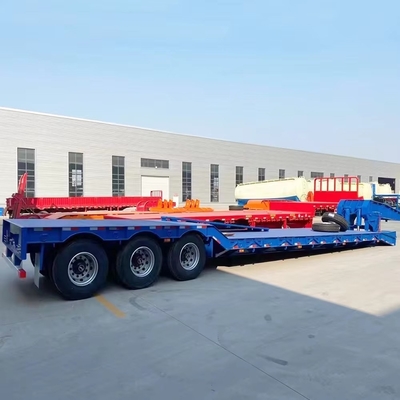 4 essieux à lit bas Lowboy 60 tonnes 80 tonnes semi-remorque pour le déplacement de machines lourdes